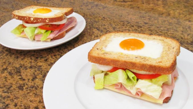 Sandwich vegetal con huevo super sabroso